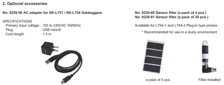 Sato SK-L750 compatible probes and options